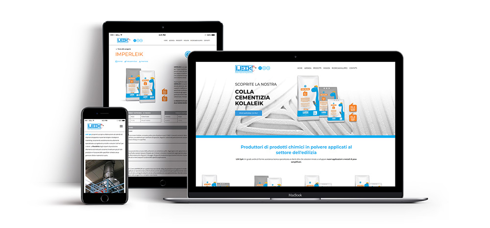 La struttura responsiva del sito Leik Spa La struttura responsiva del sito Leik Spa